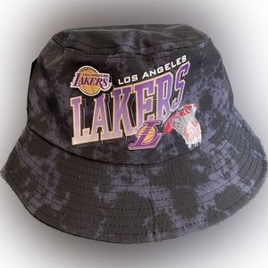 Ultra Game Los Angeles Lakers Bucket Hat Tie Dye Black NBA Official Mens OS NWT